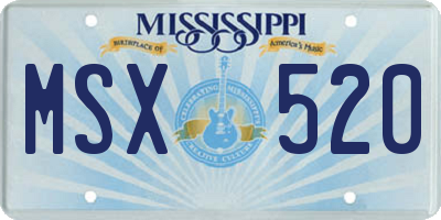 MS license plate MSX520