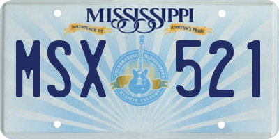 MS license plate MSX521