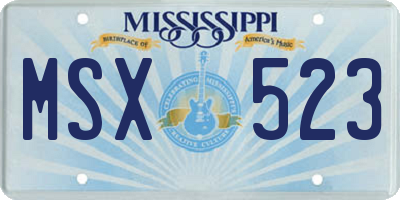 MS license plate MSX523