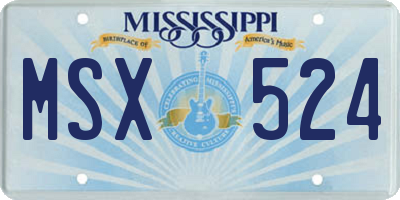 MS license plate MSX524