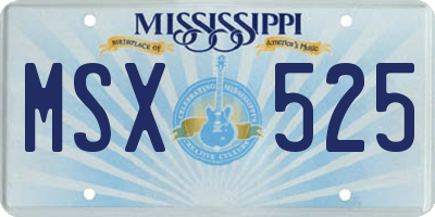 MS license plate MSX525