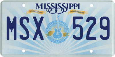 MS license plate MSX529
