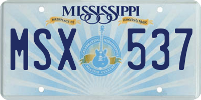 MS license plate MSX537