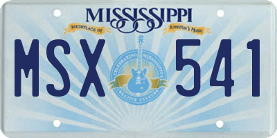 MS license plate MSX541