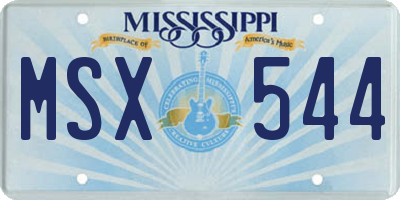 MS license plate MSX544