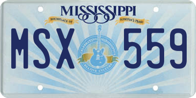 MS license plate MSX559