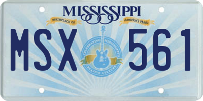 MS license plate MSX561