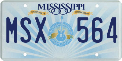 MS license plate MSX564