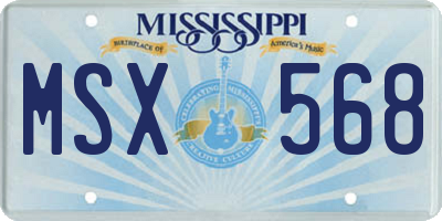MS license plate MSX568