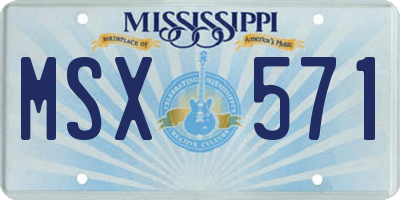 MS license plate MSX571