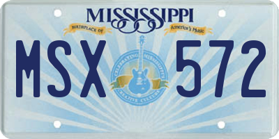 MS license plate MSX572