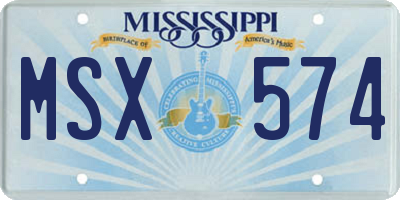 MS license plate MSX574
