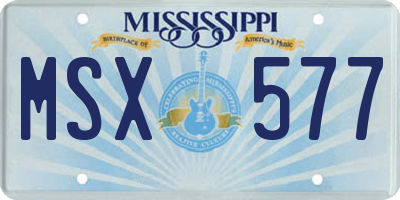 MS license plate MSX577