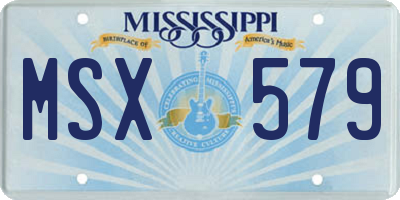 MS license plate MSX579
