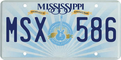 MS license plate MSX586