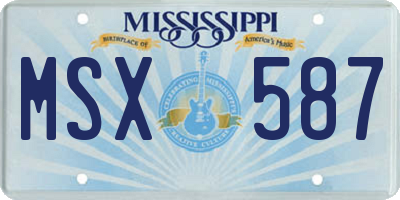 MS license plate MSX587