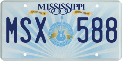 MS license plate MSX588