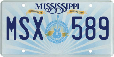 MS license plate MSX589