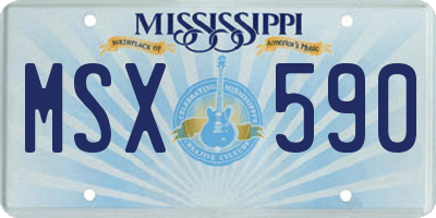 MS license plate MSX590