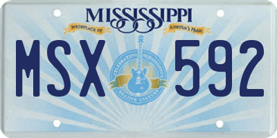 MS license plate MSX592