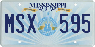 MS license plate MSX595