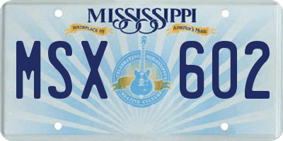 MS license plate MSX602