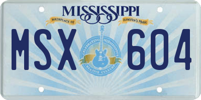 MS license plate MSX604
