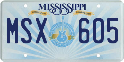 MS license plate MSX605