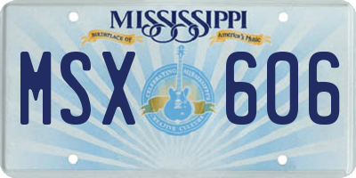 MS license plate MSX606