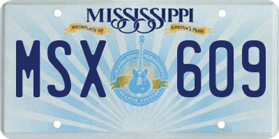 MS license plate MSX609
