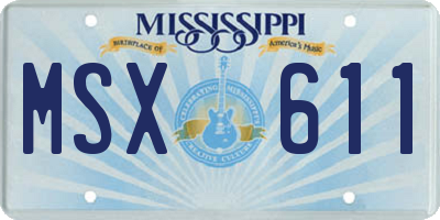 MS license plate MSX611