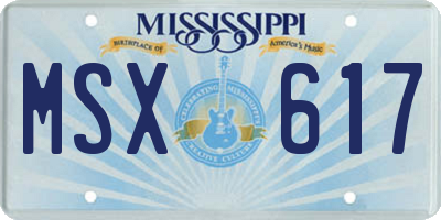 MS license plate MSX617