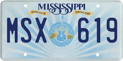 MS license plate MSX619