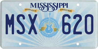 MS license plate MSX620