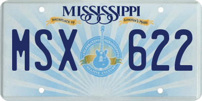 MS license plate MSX622