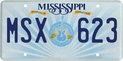 MS license plate MSX623