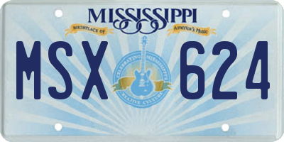 MS license plate MSX624