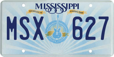MS license plate MSX627
