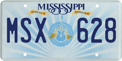 MS license plate MSX628