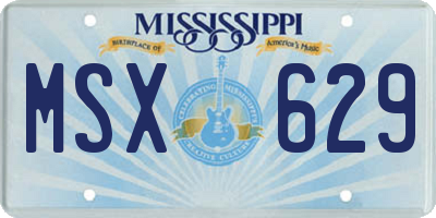 MS license plate MSX629