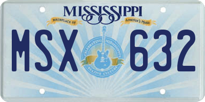 MS license plate MSX632