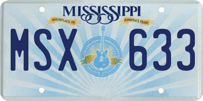 MS license plate MSX633