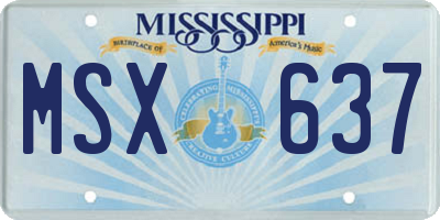 MS license plate MSX637