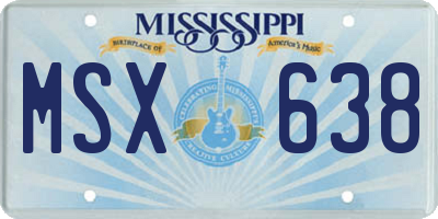 MS license plate MSX638