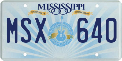 MS license plate MSX640