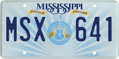 MS license plate MSX641