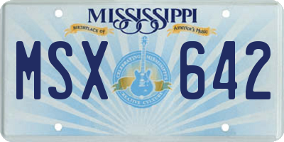 MS license plate MSX642