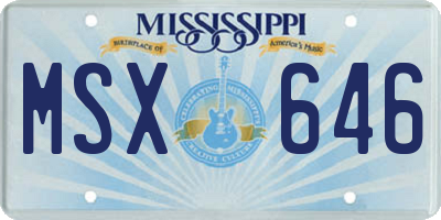 MS license plate MSX646