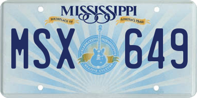 MS license plate MSX649