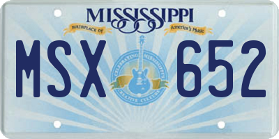 MS license plate MSX652